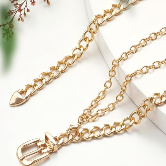 Chain Belt for Women Metal Waist Chain Fashion Multilayer Chain Belts for Dress - Picture 2 of 7